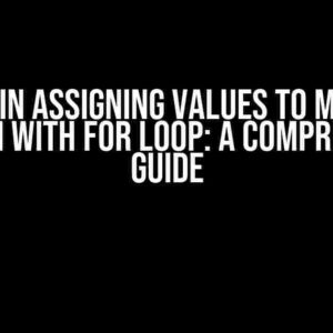 Error in Assigning Values to Memory Location with For Loop: A Comprehensive Guide